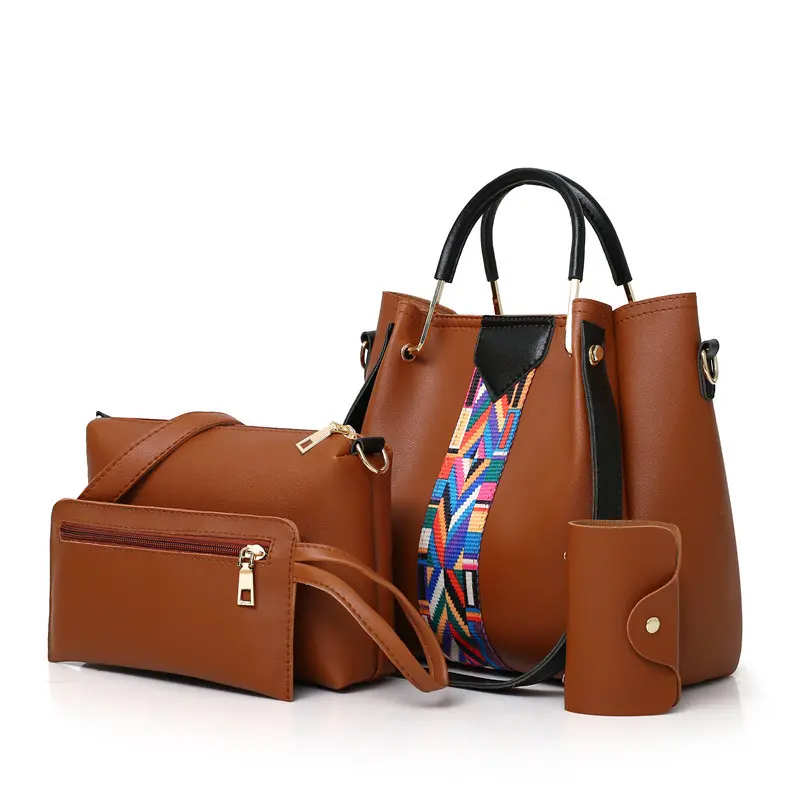 2023 Fashion Cheap Price Lady Handbag Women Bag Sets Pu Handbags 4 Pcs In 1 Set