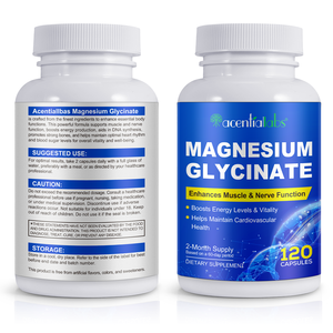 Acentiallabs 120 cápsulas melhora a função nervosa muscular bisglicinato magnésio cápsulas glicinato magnésio cápsulas - Product Image 6