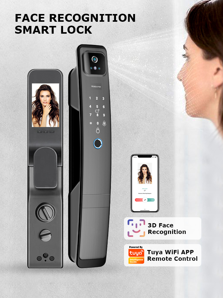 Full-Automatic Intelligent Fingerprint Key Digital Smart Lock Wifi Tuya Face Recognition Door Lock