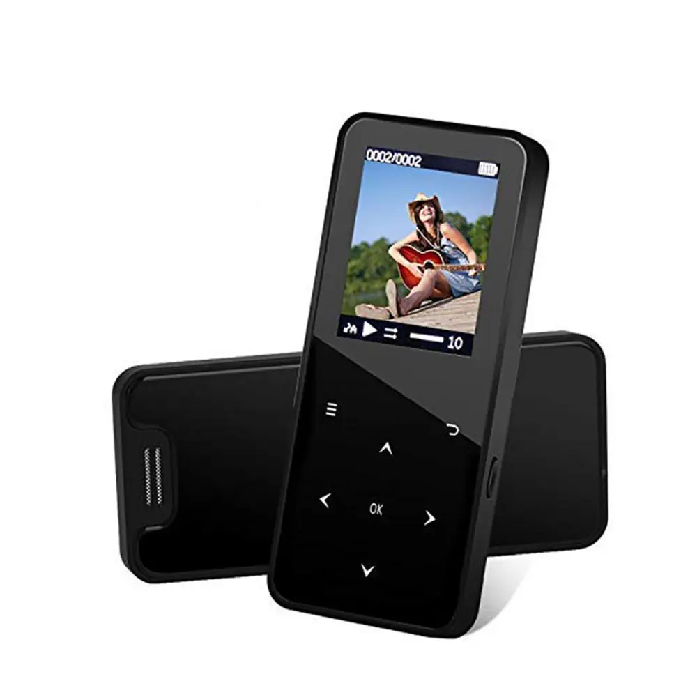 Reproductor MP3 HiFi todo en uno con Bluetooth, contador de pasos, tarjeta enchufable, auriculares duales, Radio FM, grabadora, e-book