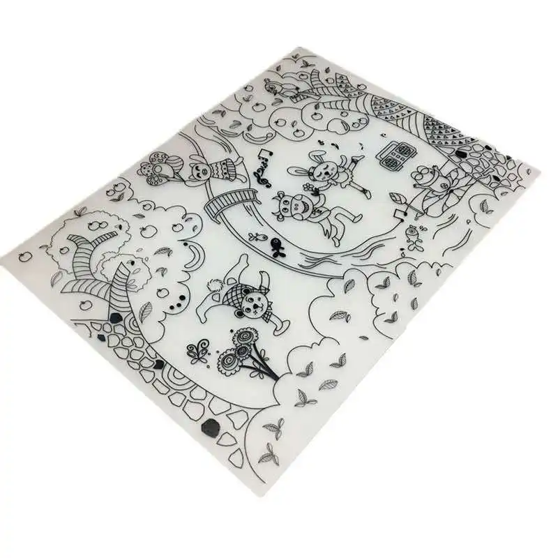 Mantel Individual de silicona lavable para niños, tapete de mesa de dibujo para colorear de silicona
