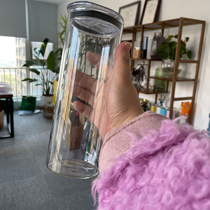 高瘦杯DIY印刷25盎司超薄大容量可重复使用苏打啤酒咖啡鸡尾酒直饮料瓶杯白色升华