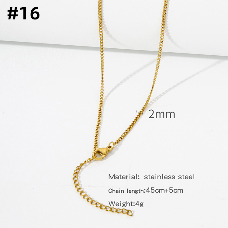 16. Small Cuban Link Chain-2mm-Gold
