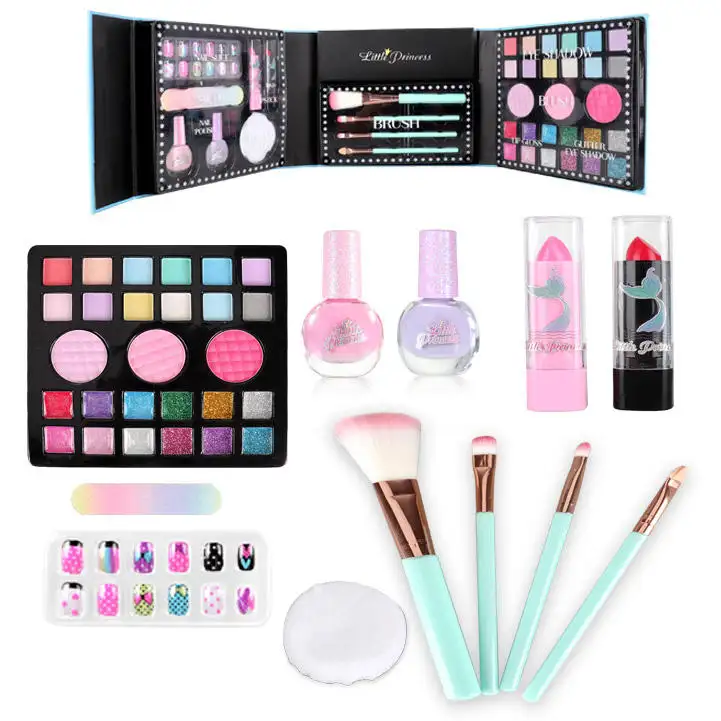 2023 OEM Luxo Moda Natal Presente Beleza Set Lavável Real MakeUp Brush Tool Sets Brinquedos Presentes Brinquedo cosmético para menina 5 +