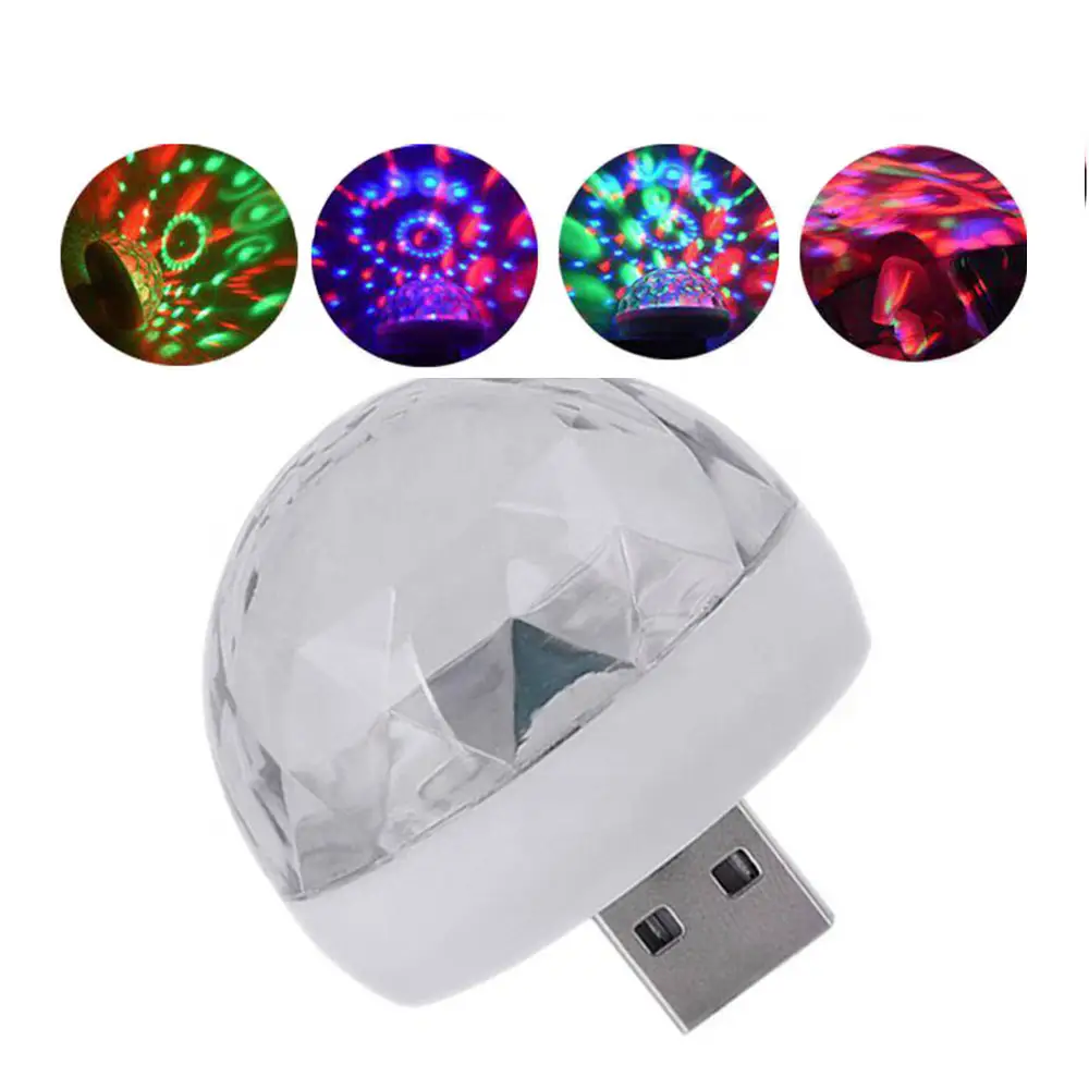 Bola mágica led pequena para luz led, palco, festa, controle de som, mini bola de efeito usb, dj, luzes, disco