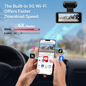 红虎经销商F8触摸屏4k Wifi汽车前仪表盘摄像头凸轮黑匣子录像机，带全球定位系统跟踪