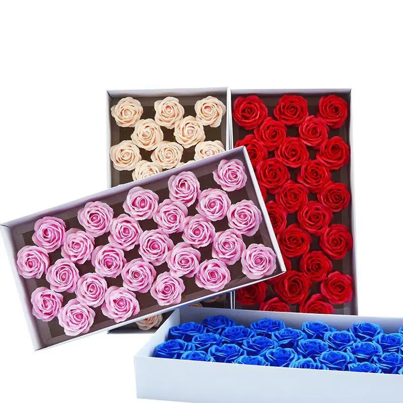 पांच परत साबुन फूल सिर गुलाब का गुलदस्ता उपहार बॉक्स फूल ट्रे पैकेजिंग सामग्री वेलेंटाइन डे फूल की दुकान थोक