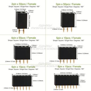 Foro passante singola fila femmina 2 3 4 5 6 10 12 15 20 40 Pin placcato oro 2.54mm Pitch Pinheader connettore per Pcb - Product Image 4