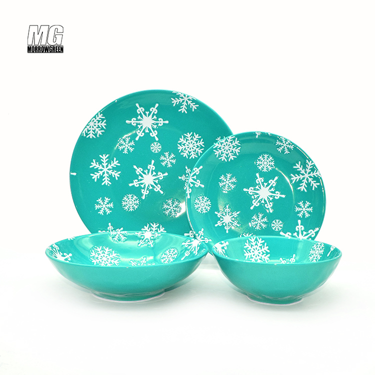 Christmas Stoneware Porcelain dishes Sets New Arrived dishes Sets Classic Style Croctery ceramic dinner plates set of 6
