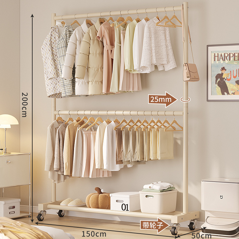 Double-layer cream white with wheels, 150*200 mm