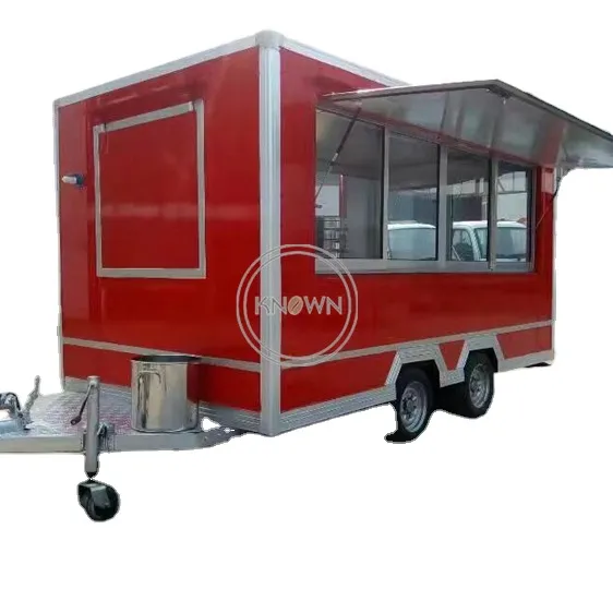 2024 Mobile Food Cart Trailer Hot Dog Catering Truck for Sale Europe Street Kitchen Vending Van with Cooking Equipment