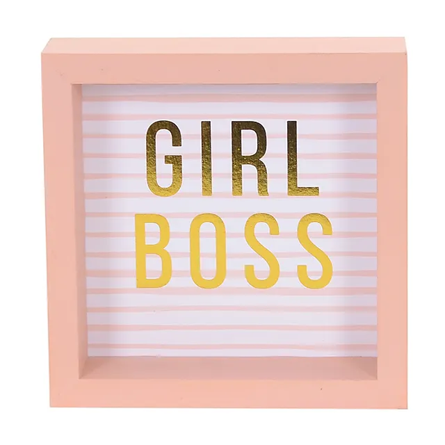 RAGAZZA BOSS blocco di legno box segno con Motivazionale Inspirational Versi per La Decorazione Domestica