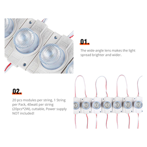 Ekonomik 20 adet paketi 1 LED modülü RGB LED modülü 2W 6500K DC 12V 3030 SMD Led modülü reklam için ışık kutusu - Product Image 4