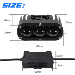 TAOCHIS bi led lens ızgara ışık ile 3 gözler motosiklet için yüksek düşük ışın 54w spot beyaz ve sarı renk - Product Image 2