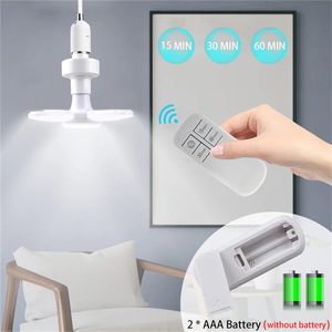 E27スマートファンLED電球28W 5ブレード折りたたみ可能デザインAC85-265Vリモコン天井灯タイマー機能付き - Product Image 3