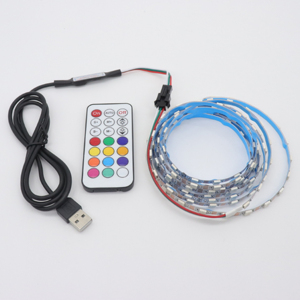 Tira de luces LED WS2812B de 5V, 60LED/M, controlador de 21 teclas, tira de luces inteligentes de píxeles a todo color direccionable RGB Flexible - Product Image 1