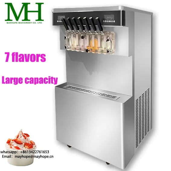 7 flvorsお得な価格シングルフレーバーアイスクリームメーカー/ソフトサーブアイスクリームマシン