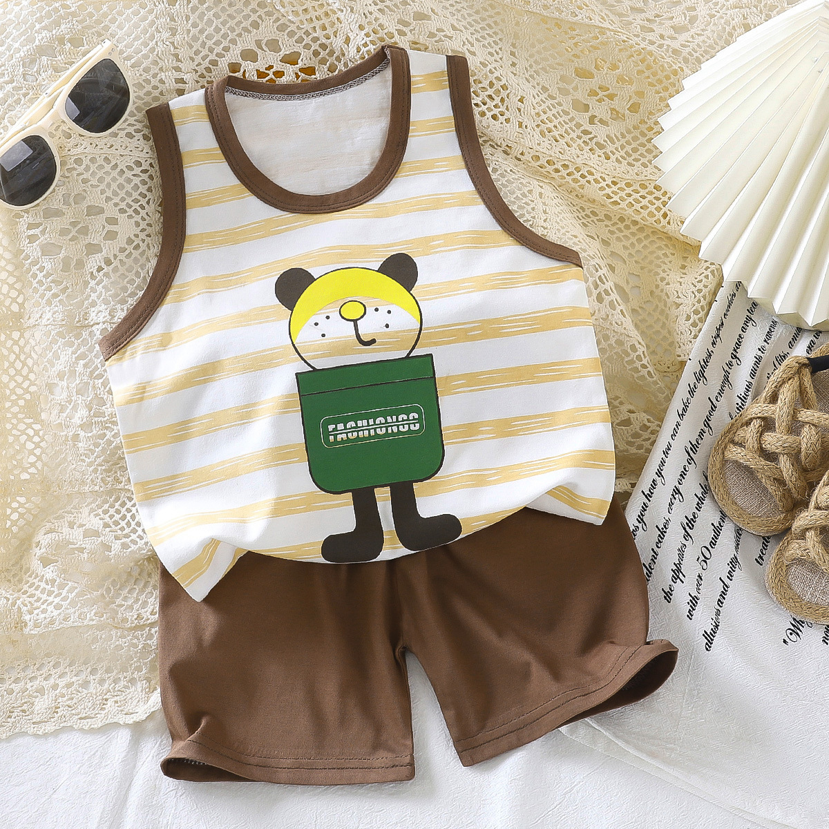 Set gilet Cmbx con tasca orsetto