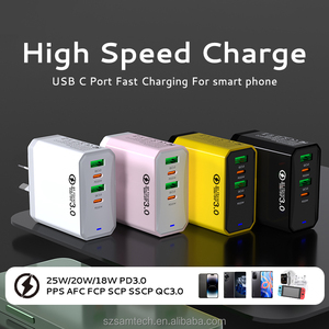 25W 2A+2C Fast Charger QC3.0 4-Port USB C Type C PD Wall Charger Smart Phone Portable Travel Fast Charger EU <strong>US</strong> UK <strong>AU</strong> <strong>Plug</strong> - Product Image 4