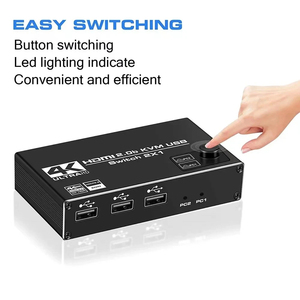适用于HDMI 2.0 KVM开关分离器4K 60Hz USB切换器适配器2进1出，适用于笔记本电脑共享键盘鼠标监视器 - Product Image 4