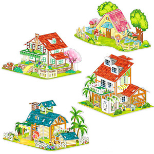 Chất Lượng Cao DIY <span class=keywords><strong>3D</strong></span> Câu Đố Đồ Chơi Đầy Màu Sắc Giấy Trường Quà Tặng Mô Hình Làm Bằng Tay Cho Trẻ Em Chất Lượng Đảm Bảo - Product Image 1