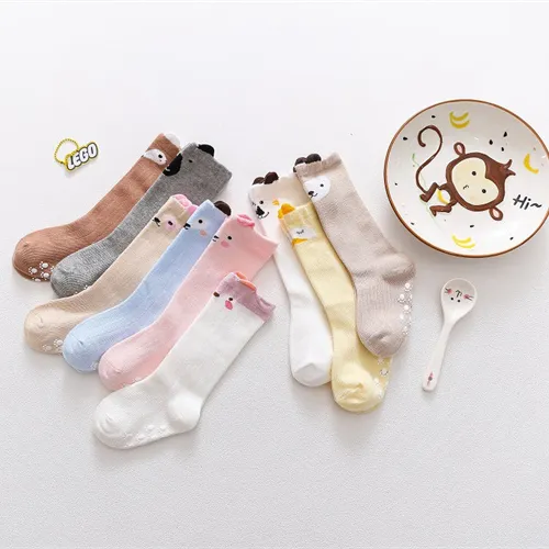Großhandel Anti-Rutsch-Socken bunte lustige Baby Knies trümpfe Babys ocken für Mädchen Jungen
