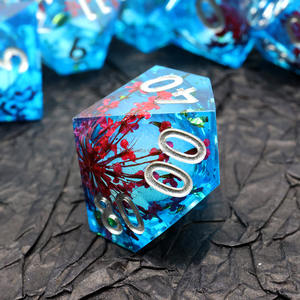 7 Pieces Set DND Gift Sharp Edge Dice,RPG Dice para Jogos de Tabuleiro Role Playing Table Game, Resina DND Dice Set-Liquid6 - Product Image 3