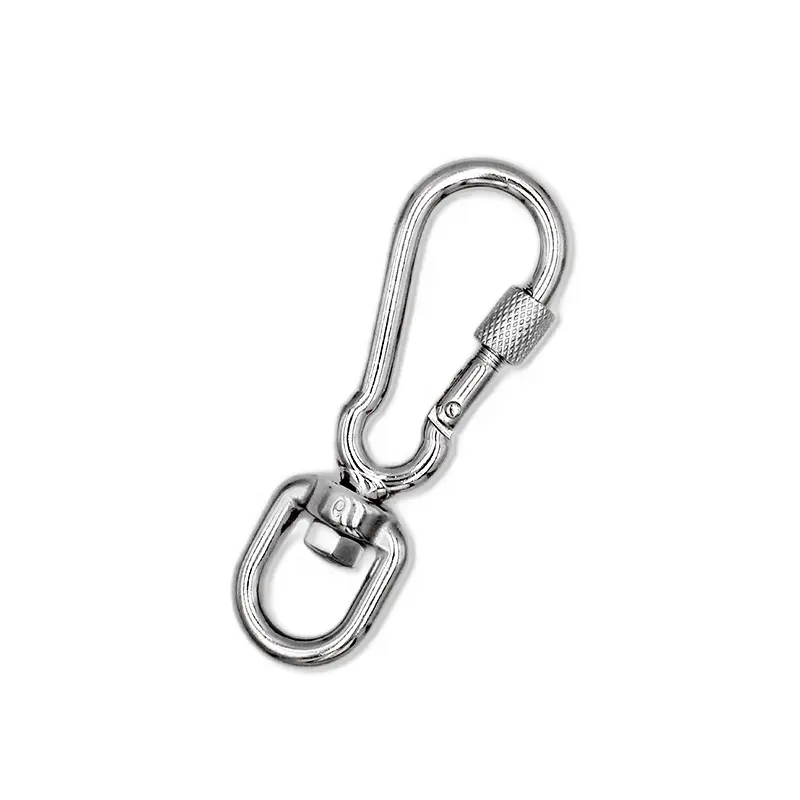 AISI 304/316 Stainless Steel Gourd Type Carabiner Screw Swivel Snap Hook for Climbing Pet