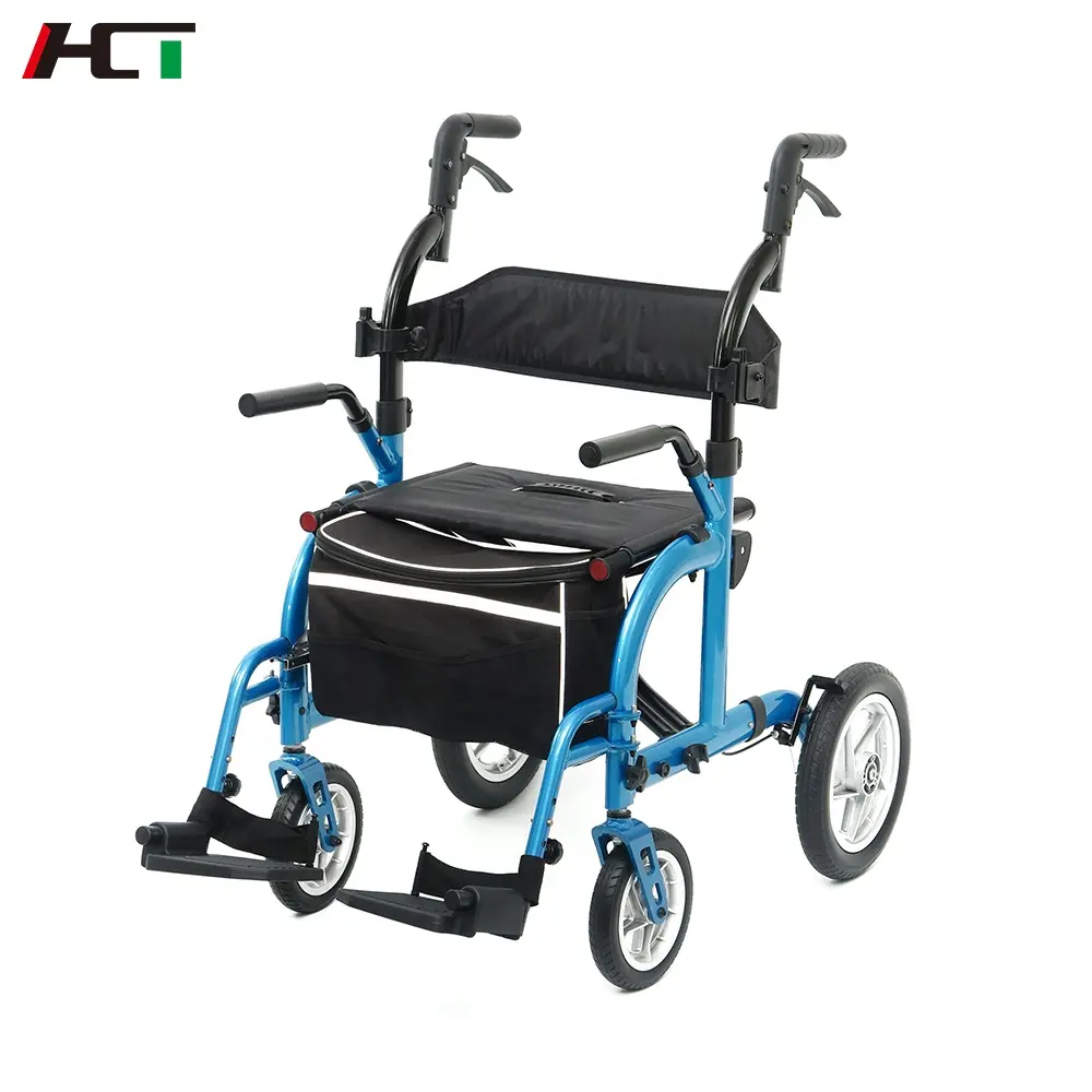 Yüksek kaliteli süper sağlam yüksekliği ayarlanabilir fiziksel eğitim oturabilir Rollator Walker için uygun üst düzey engelli