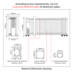 Ngoài trời tự động điện nhôm cổng BIỆT THỰ VƯỜN trượt cổng trường công nghiệp công viên bệnh viện sơn tĩnh điện cổng - Product Image 2