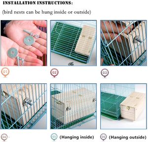 Ahşap Parakeet Budgie atiatiel üreme yuvalama kuş Avery kafes kutusu - Product Image 4
