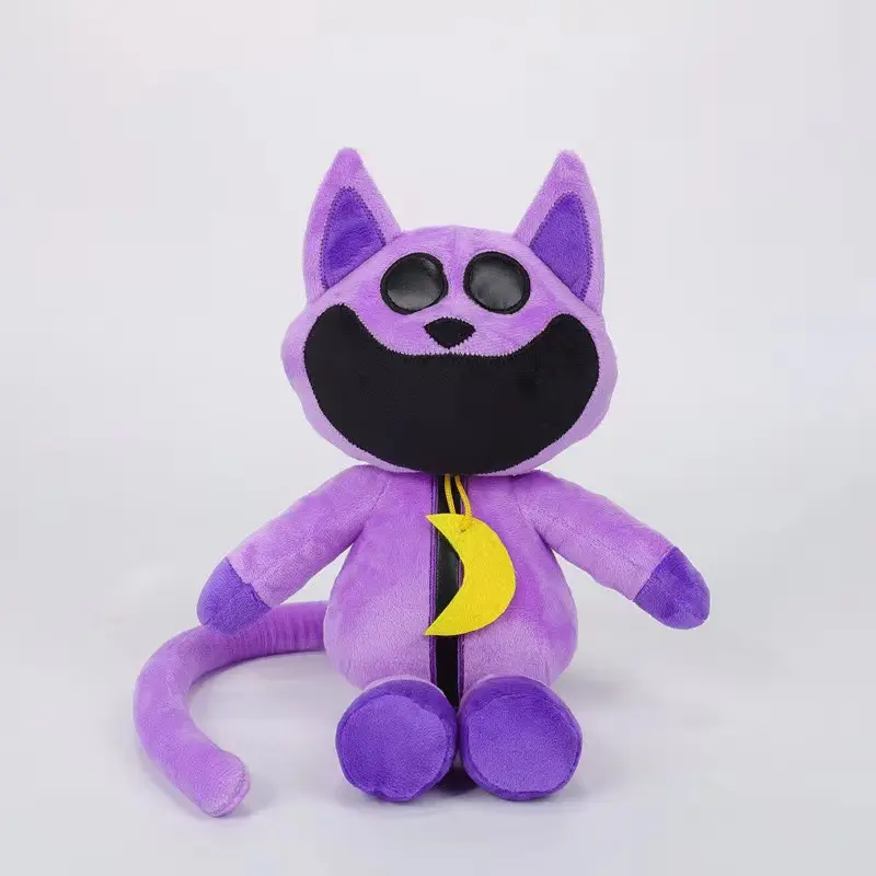 All'ingrosso peluche giocattolo sorridente Horror Smile serie di animali viola gatto bambola peluche giocattoli di peluche