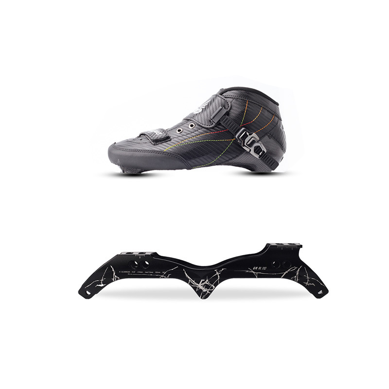 Chaussure supérieure noire + support à trois roues sans roues