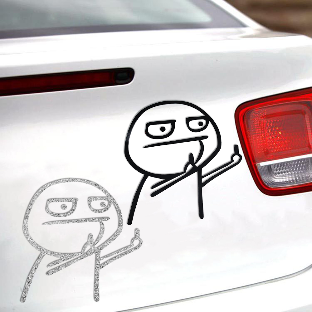 Funny Car Reflective Sticker - Middle Finger JDM Vinyl, image size:1000x1000