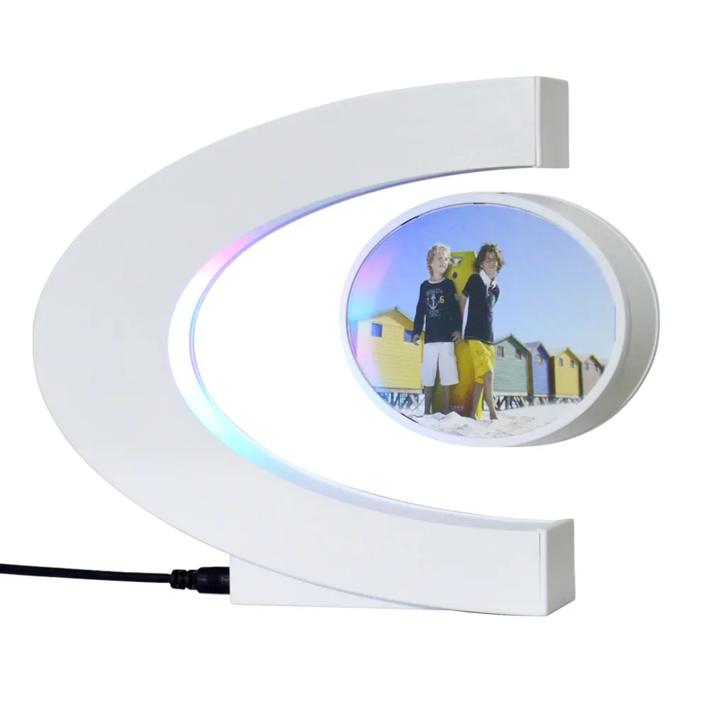 2023 Unique Double Sided Floating Rotating Acrylic Floating Magnetic Levitation Photo Frame for Christmas Gift