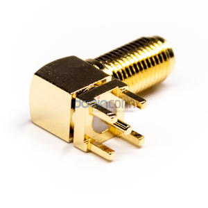 SMA Conector เสื้อแจ็คเก็ตปลายตัวเมียมุมขวา 90 องศาสําหรับการติดตั้ง PCB - Product Image 1