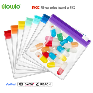 UIOWIO tas pil ritsleting logo EVA kustom untuk perjalanan dapat digunakan kembali kantung Organizer pil kecil tas pengatur obat - Product Image 1