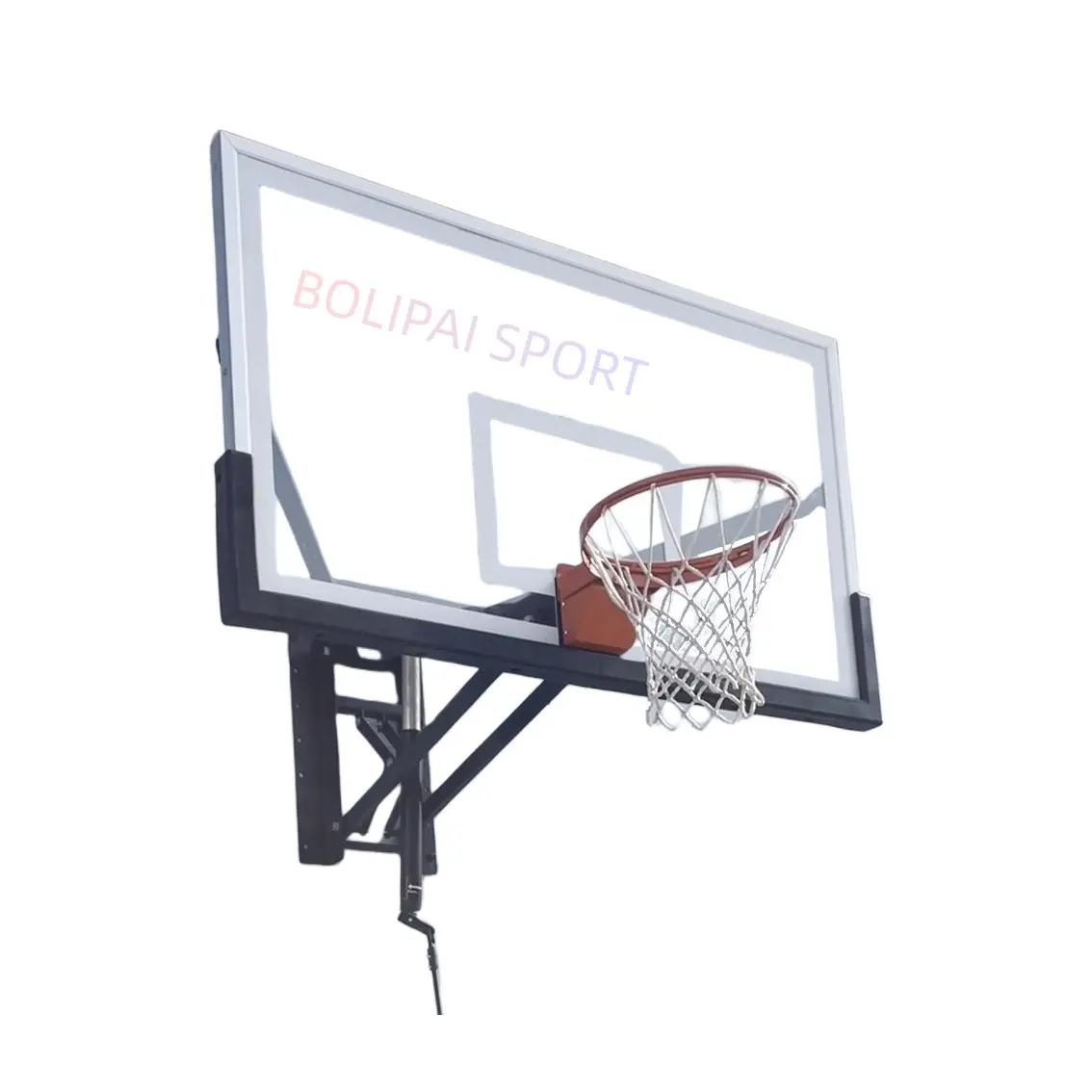 Cerceau de basket en verre à fixation murale réglable à vue ultra claire avec anneau de rupture