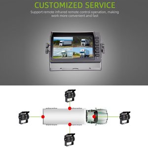 Car Blind Spot Monitoring System Head 7 Inch Full HD Rear View Car <strong>Monitor</strong> With Remote Control