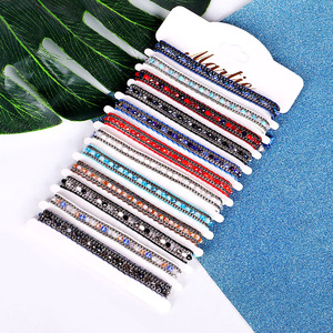 Bohemian estilo colorido cristal Miyuki semente tecido miçangas amizade pulseira bola forma padrão presente feminino para casais