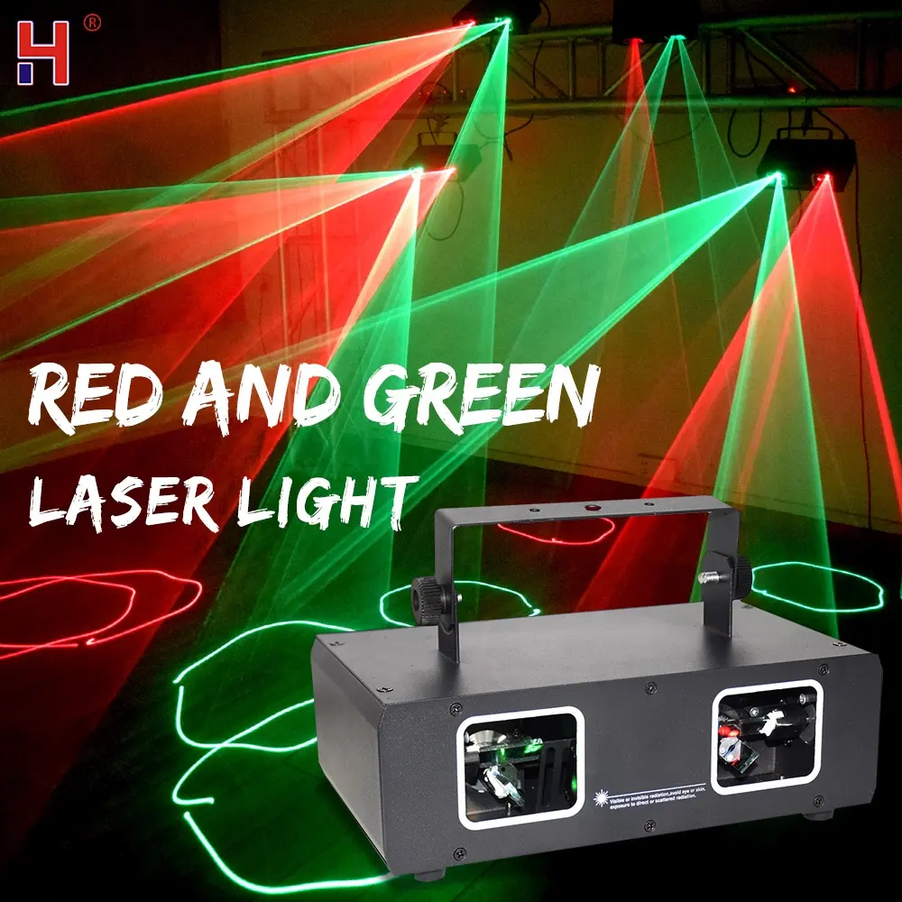 Proyector de luz láser, 2 ojos, RG, Disco, fiesta, DMX, Control de iluminación para Halloween, Navidad, DJ, efectos de escenario