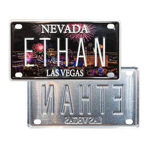 Hoge Kwaliteit Gepersonaliseerde Mini Fiets Aluminium Bord Nevada Auto Naam Nummerplaat Stempelen Reliëf Aangepaste Kleuren - Product Image 1