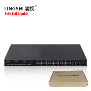 Conmutador POE de red Gigabit de 24 puertos con 2 enlaces ascendentes 2 SFP 10/100/1000Mbps IEEE 802,3 AF/at Power Over Ethernet Sistema de cámara IP - Product Image 1