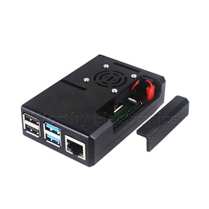 New Raspberry PI 4 Case Plastic protection case Black and <strong>white</strong> aluminum case with fan raspberry PI 4 model B Acrylic - Product Image 1