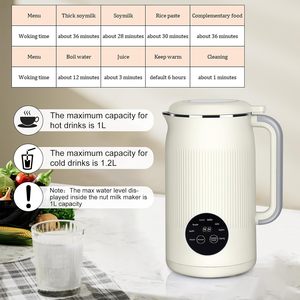 <strong>New</strong> Design 1200ML Automatic Soy Milk Maker Portable Electric Heating Blender Soup Nut Milk Maker Fruit Juice <strong>Mixer</strong> - Product Image 5