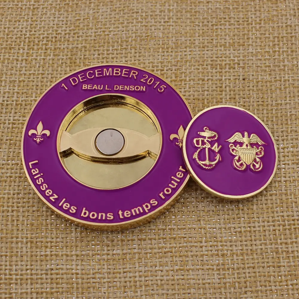 personalizzati metallo marca palla da golf sfida moneta