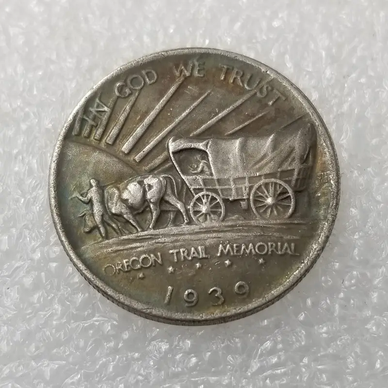Oregon 1939 dólar de prata banhado de cobre, venda direta de fábrica, moedas estrangeiras redondas dos estados unidos, moedas, arte folk, lembrança