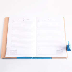 Diario de cuero pu con calculadora, diario de negocios, planificador de promoción personalizado, 2024