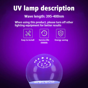 2025 חם 7/12w 1/2/4-pack e27 395nm 1 μw/cm2 נורות 4ft uv הוביל שרף שחור מנורת מנורת מנורת מנורה עבור דבק זכוכית 395nm