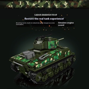 Yuxing модель электрического бака с дистанционным управлением King Sherman, сборные строительные блоки для мальчиков, пластиковые военные